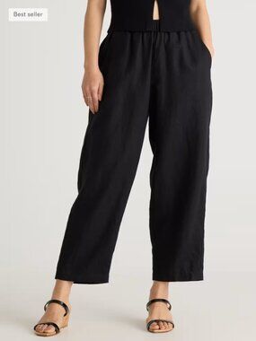 Quince 100% Linen Pants | Black Trousers Summer Coastal Grandma Minimal Capsule